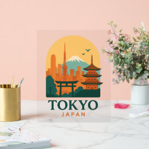 Tokyo Japan Minimalist Travel Souvenir Modern Acrylic Sign