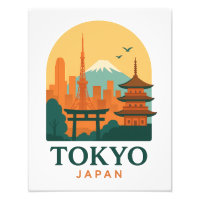 Tokyo Japan Minimalist Travel Souvenir Photo Print