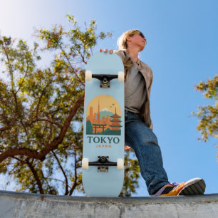 Tokyo Japan Minimalist Travel Souvenir Skateboard 