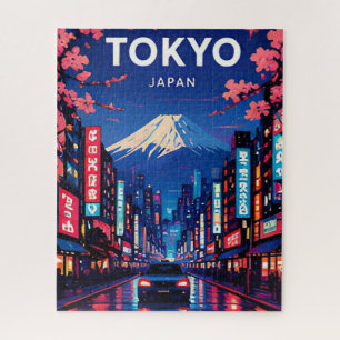 Tokyo Japan Neon Skyline Modern City Adventure Jigsaw Puzzle