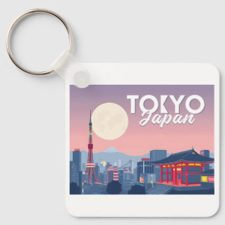 Tokyo Japan Pastel Travel Design Keychain