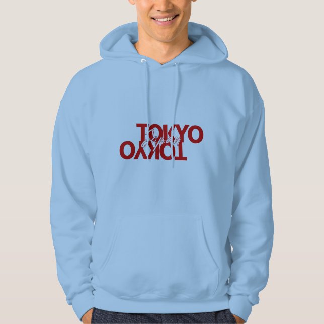 Tokyo Japan Red Reflection Typography Pullover  (Front)