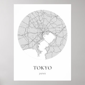 Tokyo Japan Simple Minimalist Map Poster