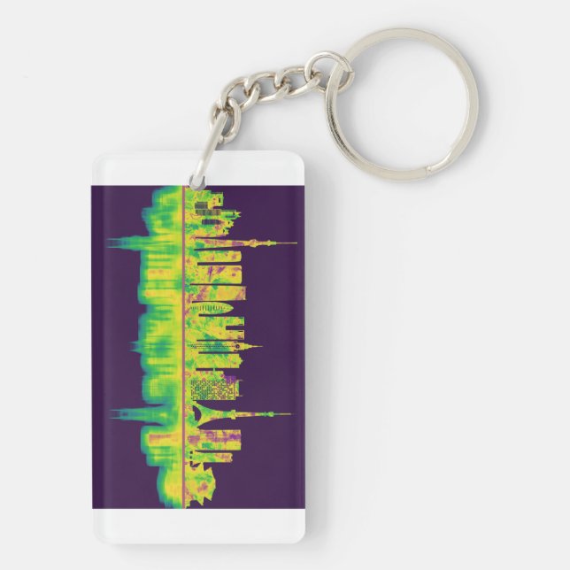 Tokyo Japan Skyline Keychain (Back)