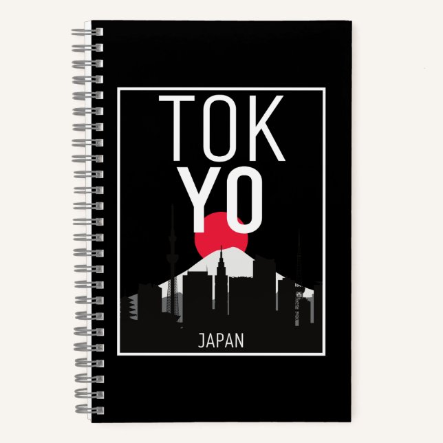 Tokyo Japan Skyline Mount Fuji Notebook (Front)
