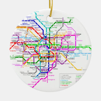 Tokyo Japan Subway Map Ceramic Ornament