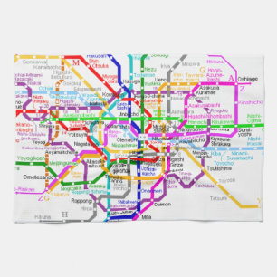 Tokyo Japan Subway Map Kitchen Towel