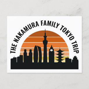 Tokyo Japan Sunset Custom Vacation Postcard
