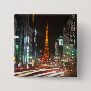 Tokyo, Japan. Tokyo Tower is a communications 2 Inch Square Button