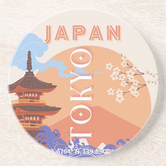 Tokyo Japan Travel Art Coaster (Front)