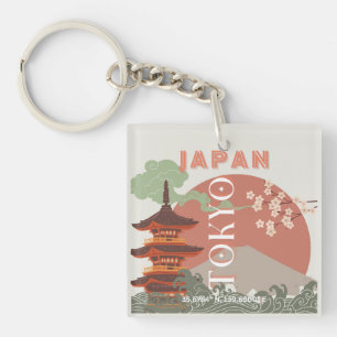Tokyo Japan Travel Art, Retro Travel Art