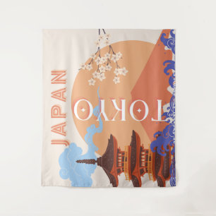 Tokyo Japan Travel Art Tapestry