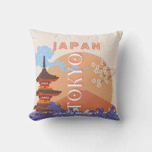 Tokyo Japan Travel Art Throw Pillow
