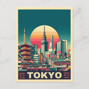 Tokyo Japan travel RETRO gifts Postcard