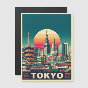 Tokyo Japan travel RETRO magnitic card gifts