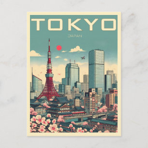 Tokyo Japan travel vintage gifts  Postcard