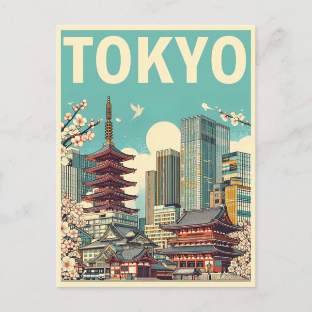 Tokyo Japan travel vintage gifts  Postcard (Front)