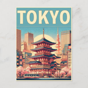 Tokyo Japan travel vintage gifts  Postcard