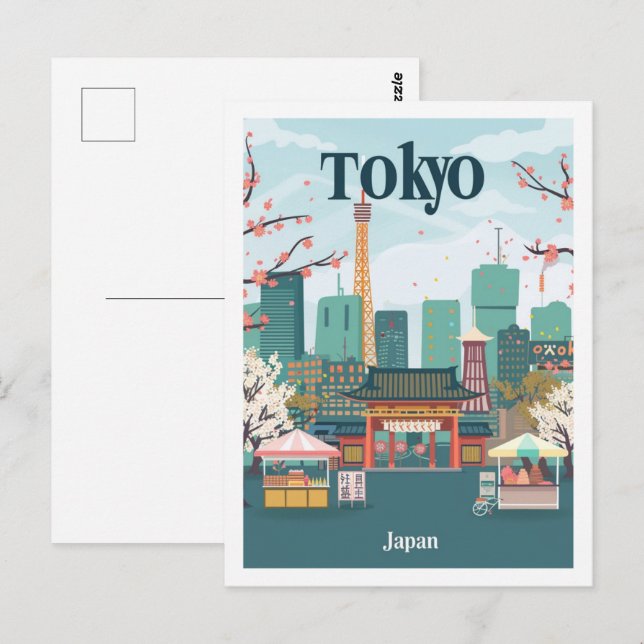 Tokyo Japan Vintage Famous Travel Place Postcard (Front/Back)