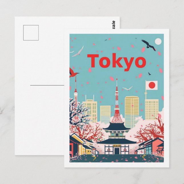 Tokyo Japan Vintage Famous Travel Place Postcard (Front/Back)
