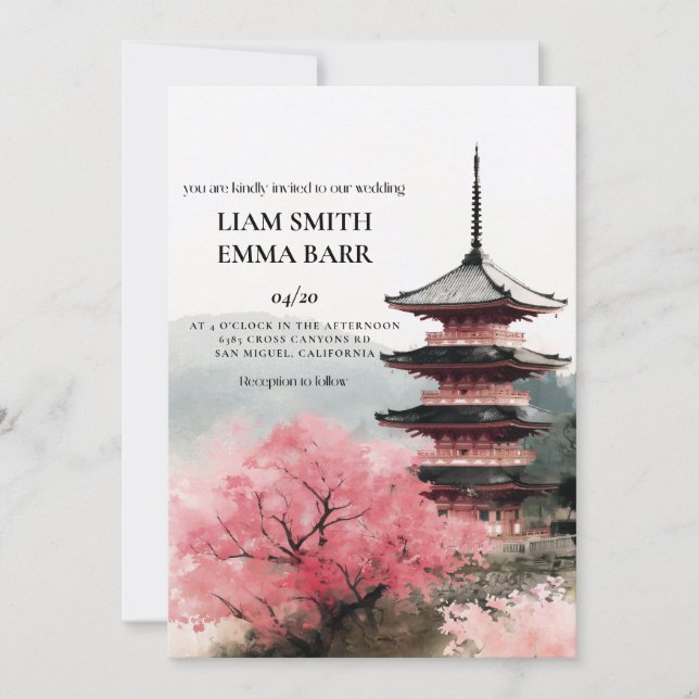 Tokyo Japanese Wedding Invitation (Front)