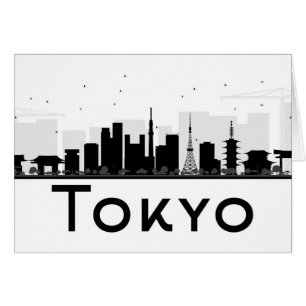 Tokyo, Japon horizon noir et blanc de de ville