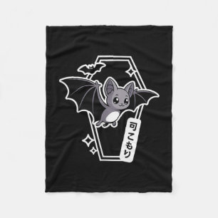 Tokyo Kawaii Bat - Creepy Cute Coffin Pastel Goth Fleece Blanket