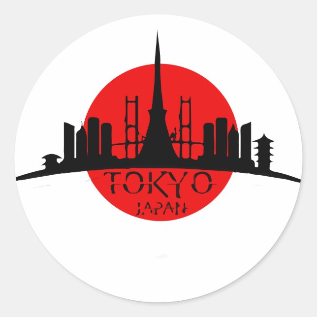 Tokyo Landmark Classic Round Sticker (Front)