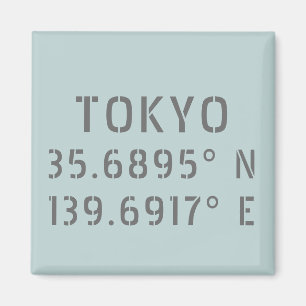 Tokyo Latitude & Longitude Magnet