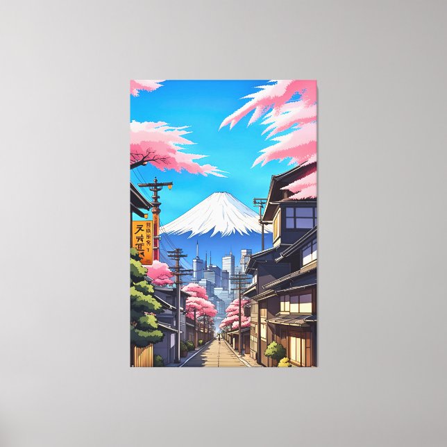 Tokyo Mt Fuji Stretched Canvas Print (Front)