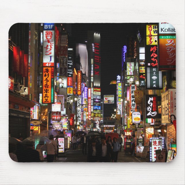 Tokyo neons by night Japan Mouse Pad (Front)