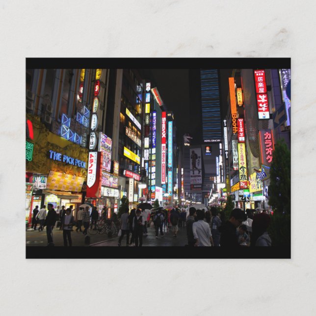 Tokyo neons Shinjuku par nuit Carte postale (Devant)