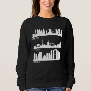 Tokyo Osaka Kyoto Japan Cities Skyline Sweatshirt