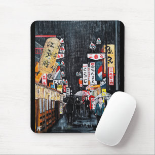 Tokyo Rain Painting by Alfred Fox Mouse Pad