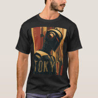 Tokyo Retro Art Deco Poster with Futuristic Robot
