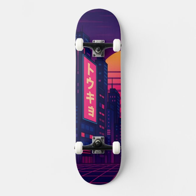 Tokyo Retro-Style Skateboard (Front)
