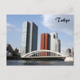 tokyo river bridge postcard