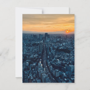 Tokyo Skyline bei Sonnenuntergang Urban City Postcard