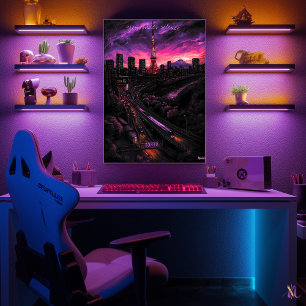 Tokyo Skyline - Charcoal Monochrome Art - Urban Poster