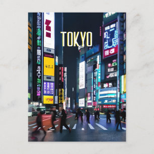 Tokyo Streets At Night Postcard