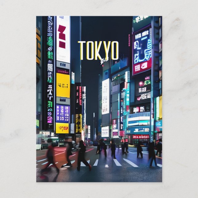 Tokyo Streets At Night  Postcard (Front)