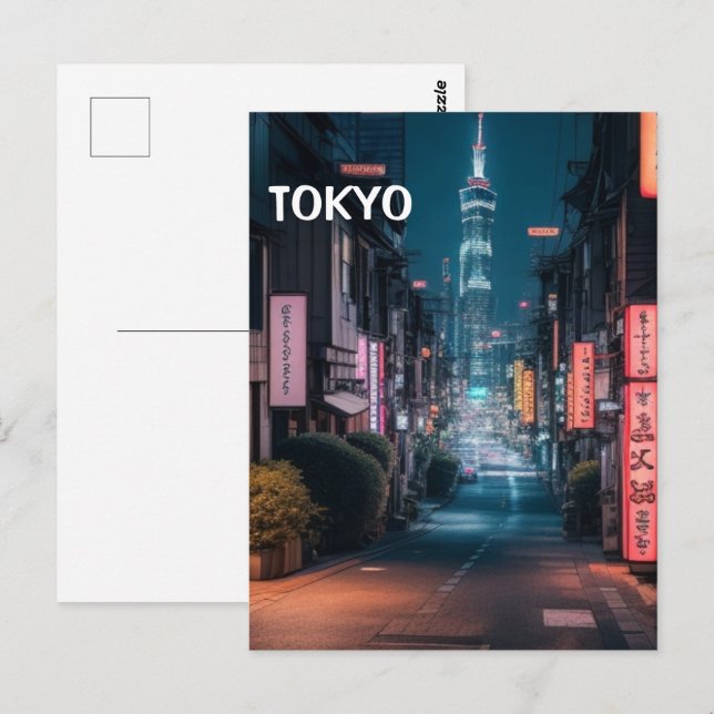Tokyo Streets At Night  Postcard (Front/Back)