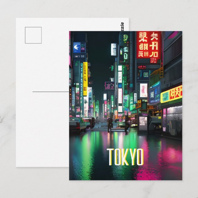 Tokyo Streets At Night  Postcard (Front/Back)