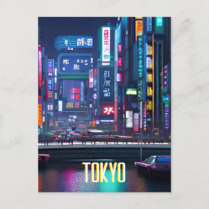 Tokyo Streets At Night Postcard