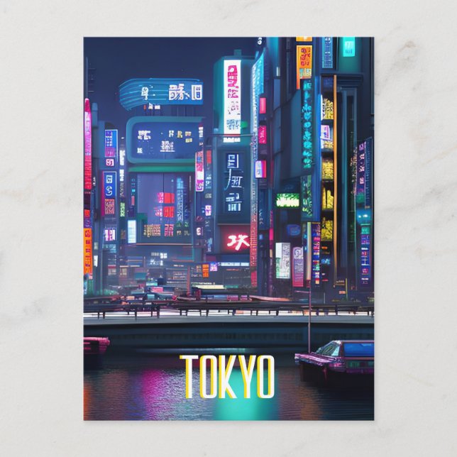 Tokyo Streets At Night  Postcard (Front)