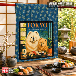 TOKYO SUSHI DATE NIGHT  Art Muse  -Chow Kitchen Towel