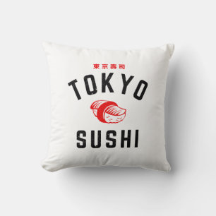 Tokyo Sushi Throw Pillow