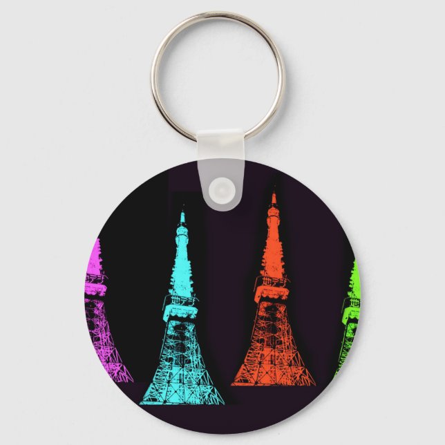 Tokyo Tower Collage Keychain (Front)