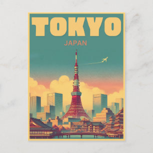 Tokyo Tower Japan travel vintage gifts  Postcard