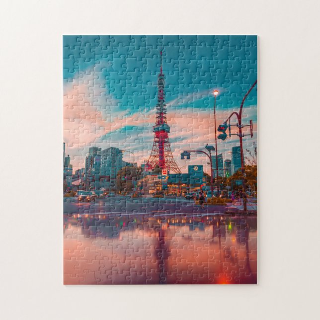 Tokyo Tower Minato-Ku Japan | Cityscape Sunset Jigsaw Puzzle (Vertical)